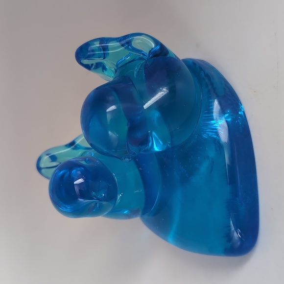 Small Leo Ward 1997 Signed Double Bluebird Blue Birds Happiness Glass Figurine - Picture 3 of 11